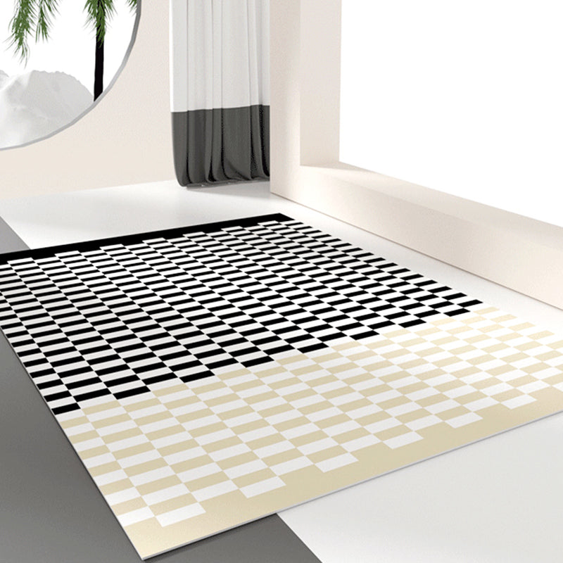 Multicolor Calming Indoor Rug Polyester Gingham Print Rug Easy Care Indoor Rug for Living Room