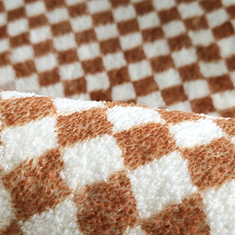 Multicolor Modern Area Carpet Polyester Checkered Indoor Rug Easy Care Carpet for Living Room