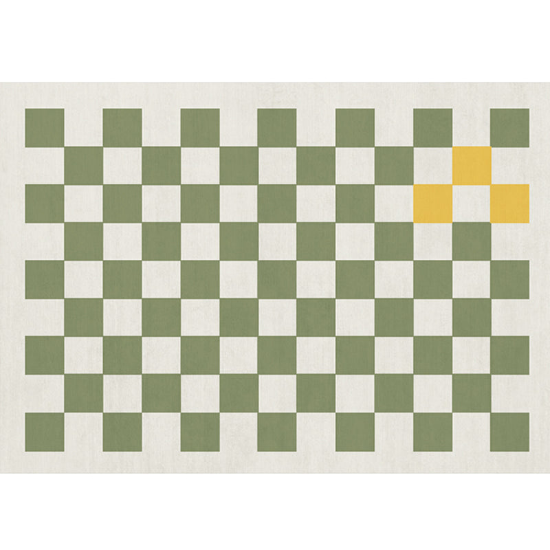 Multicolor Gingham Print Rug Polyester Carpet Trendy Anti-Slip Backing Indoor Rug for Living Room