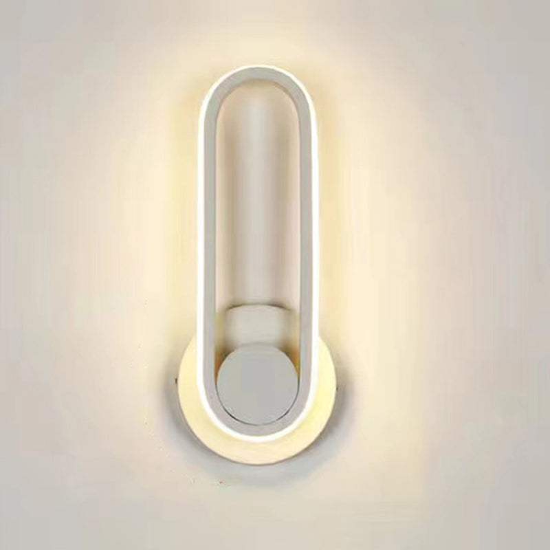 Moderne beknopte LED Roteerbare wand SCONCE Smeedijzeren langwerpige wandlampje met siliconen schaduw