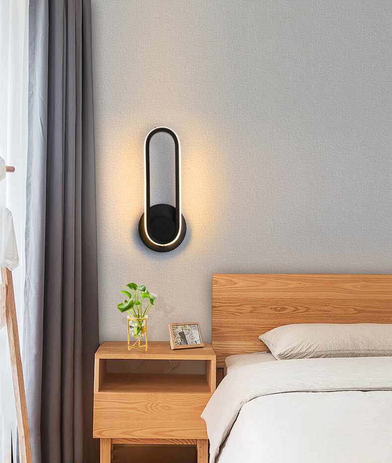 Moderne beknopte LED Roteerbare wand SCONCE Smeedijzeren langwerpige wandlampje met siliconen schaduw