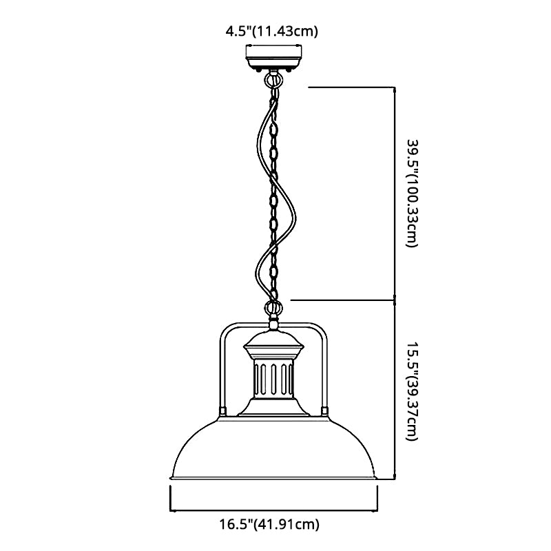 1 pellicule de plafond léger pendentif de style industriel metal luminaires suspendus pour le restaurant