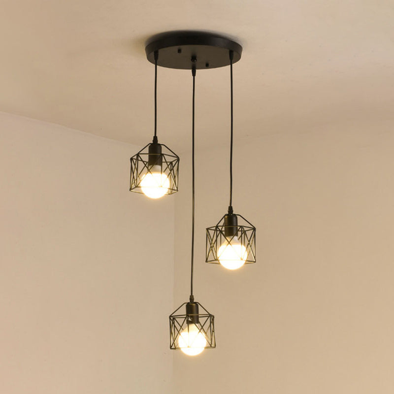 1 Light Cage Hanging Ceiling Lights Industrial Style Metal Pendant Light Fixtures for Restaurant