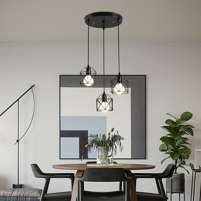 1 Light Cage Hanging Ceiling Lights Industrial Style Metal Pendant Light Fixtures for Restaurant