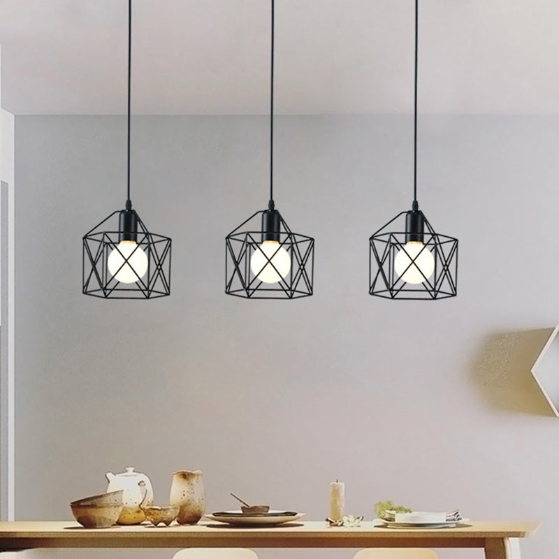 1 Light Cage Hanging Ceiling Lights Industrial Style Metal Pendant Light Fixtures for Restaurant