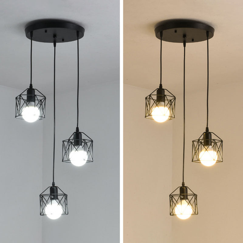 1 Light Cage Hanging Ceiling Lights Industrial Style Metal Pendant Light Fixtures for Restaurant