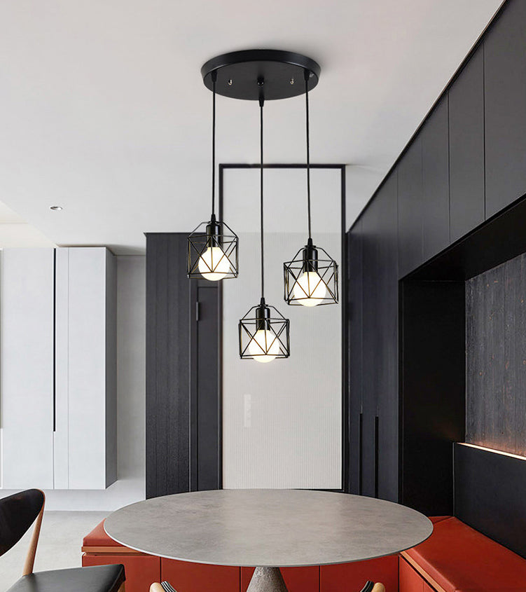 1 Light Cage Hanging Ceiling Lights Industrial Style Metal Pendant Light Fixtures for Restaurant