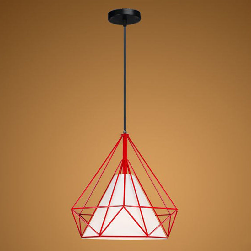 1 pendentif en diamant léger pendentif de plafond en métal industriel avec cordon suspendu pour restaurant