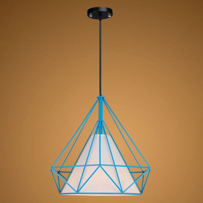 1 pendentif en diamant léger pendentif de plafond en métal industriel avec cordon suspendu pour restaurant