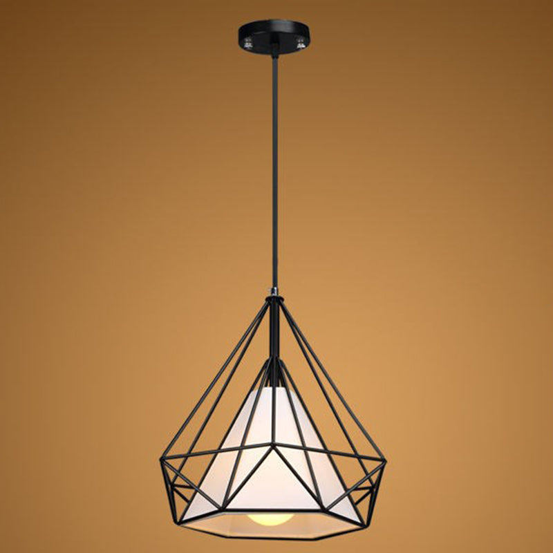 1 pendentif en diamant léger pendentif de plafond en métal industriel avec cordon suspendu pour restaurant