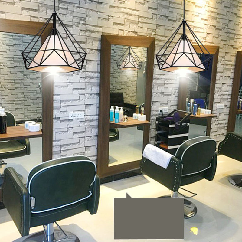 1 pendentif en diamant léger pendentif de plafond en métal industriel avec cordon suspendu pour restaurant