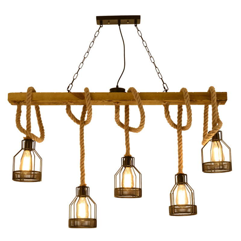 Apparecchi di illuminazione della Cage Island Idee di illuminazione dell'isola industriale per il ristorante