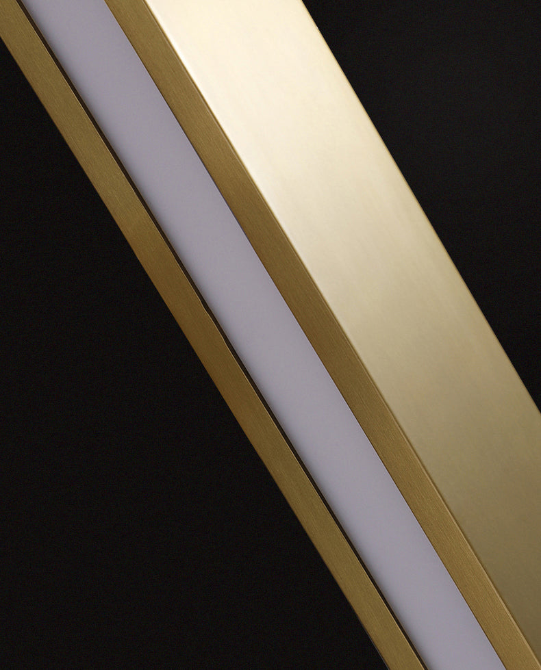 Lámpara de pared LED rectangular dorada en un tipo de pared rotatable de cobre de estilo de lujo moderno con sombra acrílica