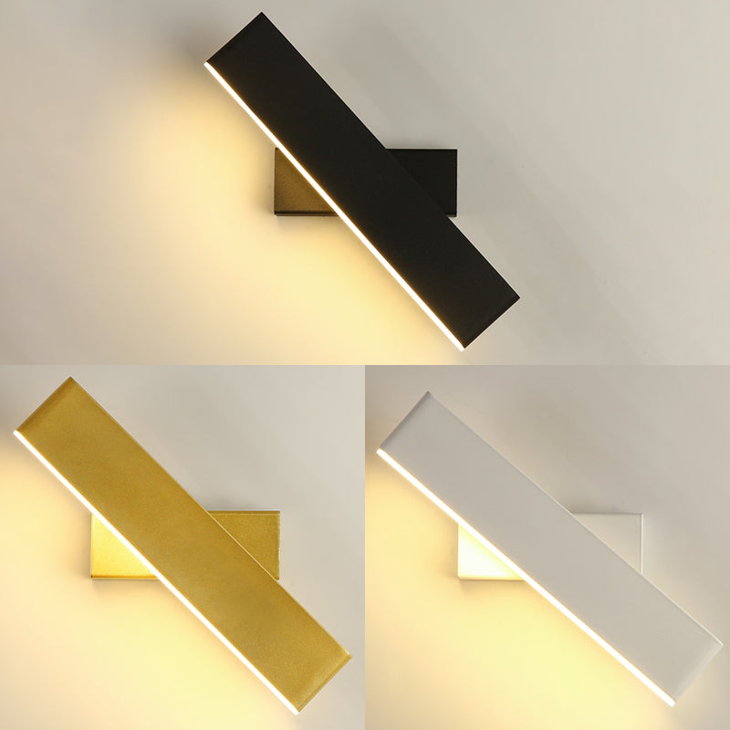 Luz de pared rotatable de hierro forjado de pared LED rectangular moderno moderno con sombra acrílica