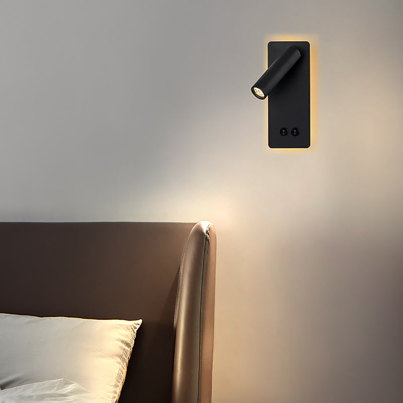 Aluminium -LED -Lesen Wandleuchten im modernen präzisen Stil schmiedeeisernen rechteckigen Wandlicht mit Acrylschatten