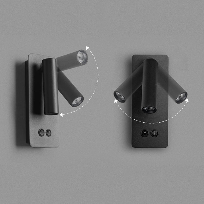 Aluminium -LED -Lesen Wandleuchten im modernen präzisen Stil schmiedeeisernen rechteckigen Wandlicht mit Acrylschatten