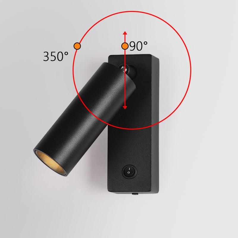 Lámpara de pared rectangular de aluminio de lectura de LED minimalista moderno con sombra acrílica