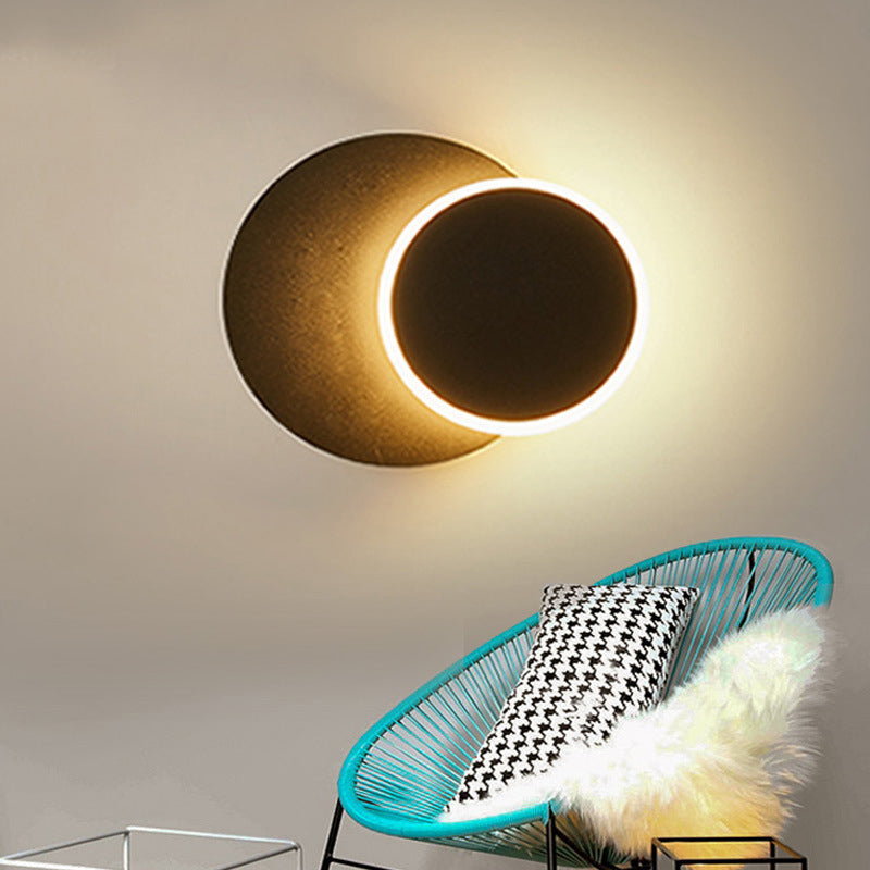 Circle Wall Light Sconce Minimalist Style LED Acrylic Wall Mounted Light Fixture