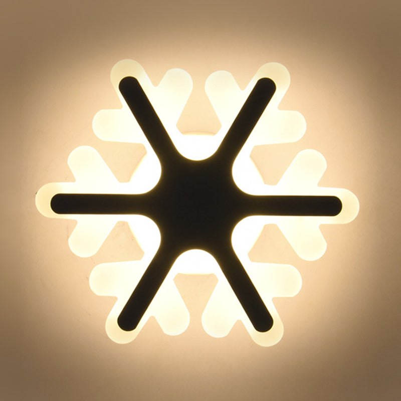 Nórdica iluminación de pared de copas de nieve acrílico Led dormitorio liviano en blanco