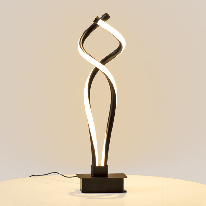 Spiral Acrylic Nightstand Light Art Deco Minimalist LED Table Lamp for Bedroom