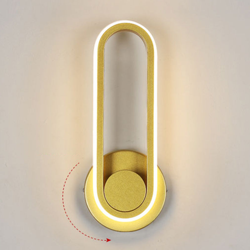 Silica Gel LED Rotable Pared Spliqu en estilo creativo moderno de hierro forjado Luz de pared oblonga para espacios interiores