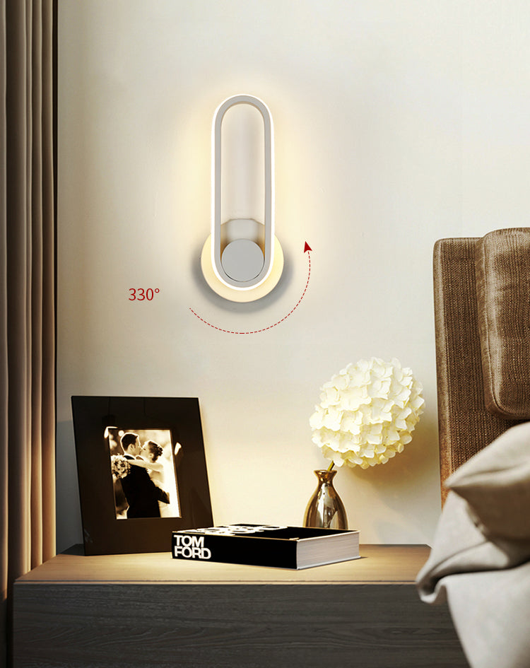 Silica Gel LED Rotable Pared Spliqu en estilo creativo moderno de hierro forjado Luz de pared oblonga para espacios interiores