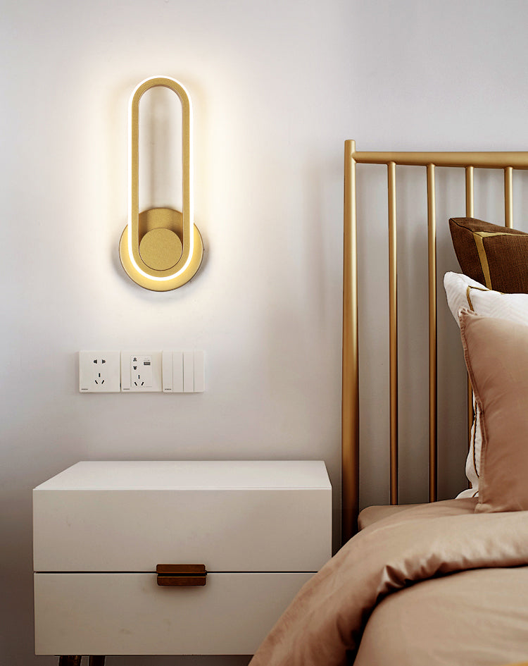 Silica Gel LED Rotable Pared Spliqu en estilo creativo moderno de hierro forjado Luz de pared oblonga para espacios interiores