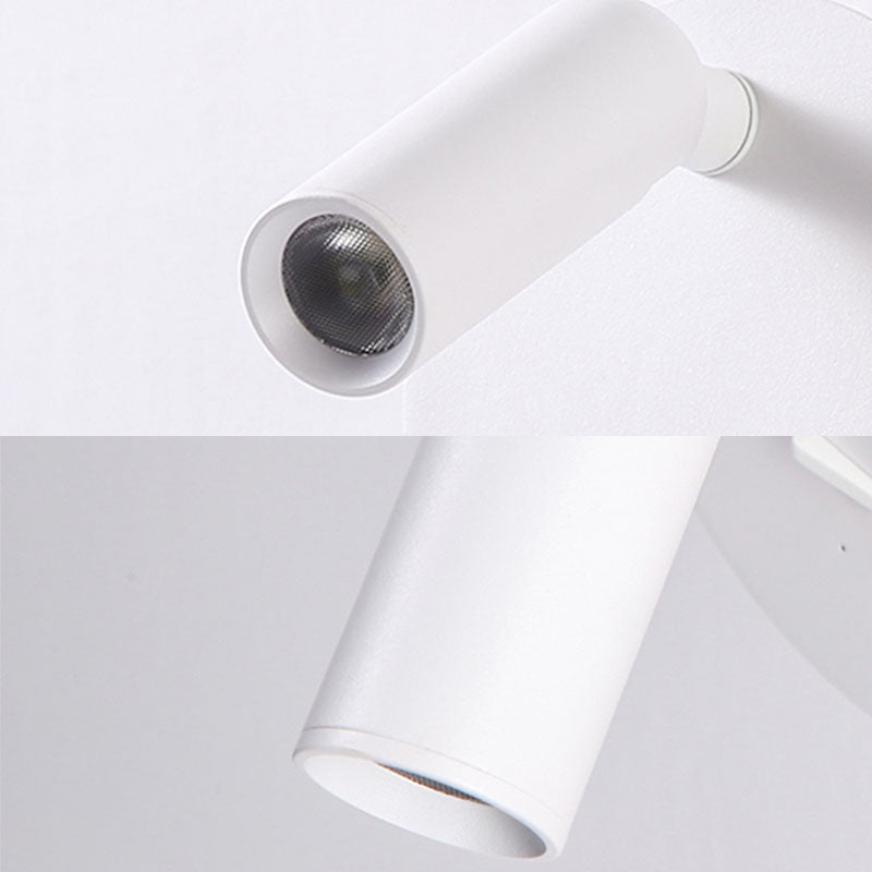 White Circular LED Wall Light in Modern Concise Style Aluminium Reading Wall Sconce for Bedroom