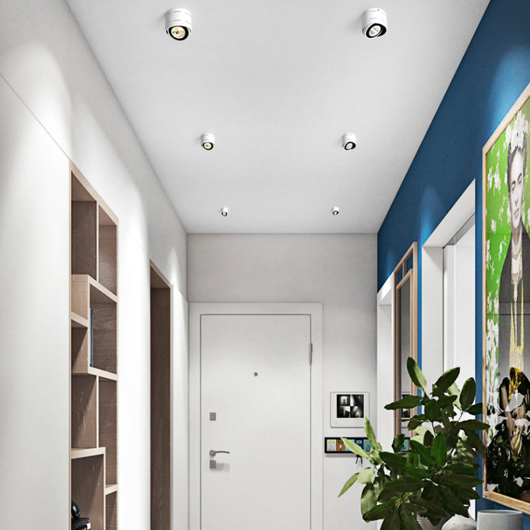 Cylinder 1-Light LED Flush Light New Modern Aluminum Flush Mount Ceiling Light Fixtures