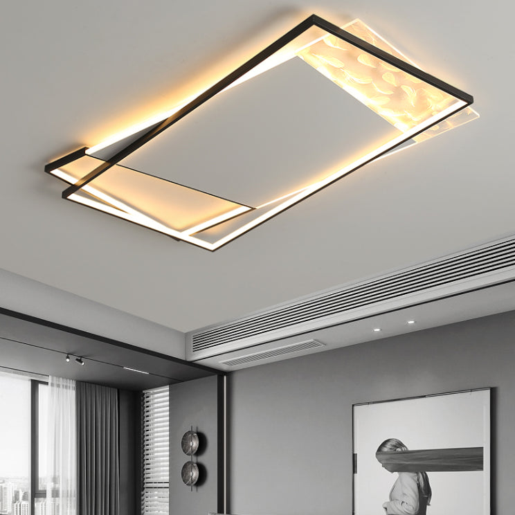LED Flush Light New Modern Aluminum Rectangular Ceiling Mount Lamp for Living Room