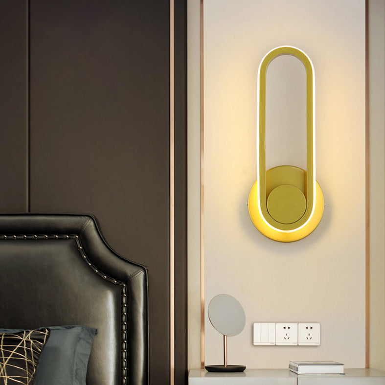 Moderne beknopte LED Roteerbare wand SCONCE Smeedijzeren langwerpige wandlampje met siliconen schaduw