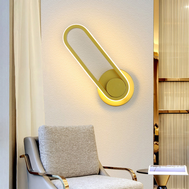 Moderne beknopte LED Roteerbare wand SCONCE Smeedijzeren langwerpige wandlampje met siliconen schaduw
