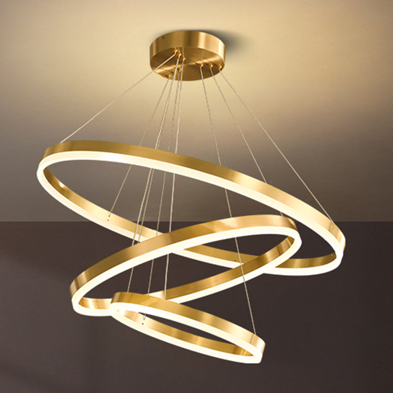 Nuevos accesorios de lámparas de lámpara de araña de oro modernas Luce de colgantes acrílico para sala de estar