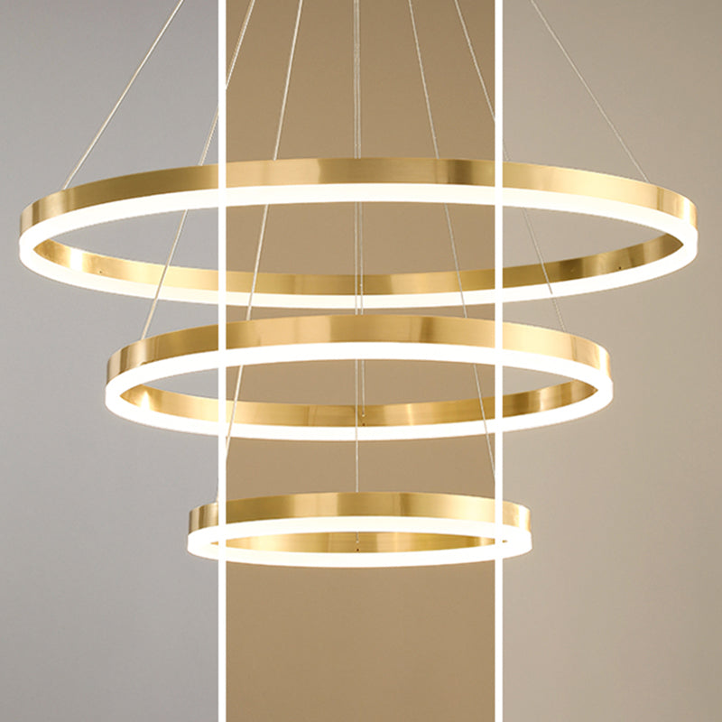 Nuevos accesorios de lámparas de lámpara de araña de oro modernas Luce de colgantes acrílico para sala de estar