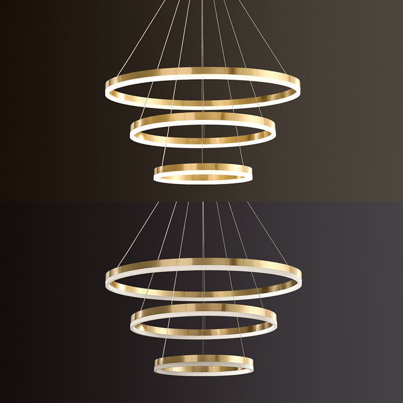 Nuevos accesorios de lámparas de lámpara de araña de oro modernas Luce de colgantes acrílico para sala de estar