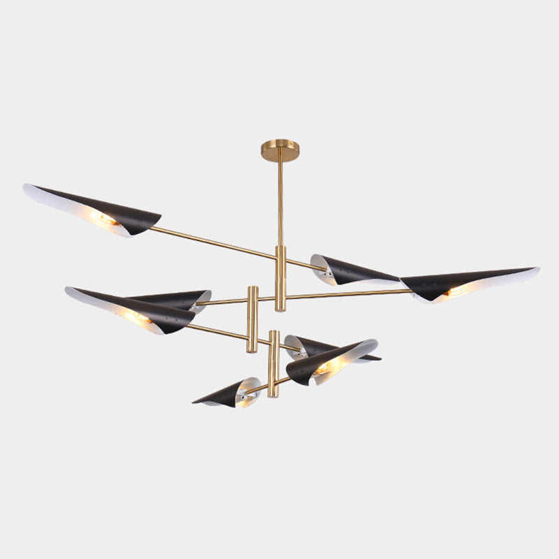 Metal de black metal moderno accesorios de iluminación de sputnik luces colgantes para sala de estar