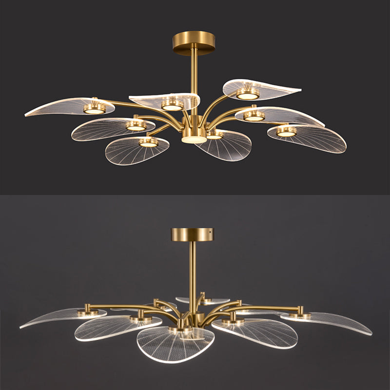 Luz de montaje semi rascuble de hoja acrílico acrílico simplicidad al ras del techo lámparas para dormitorio