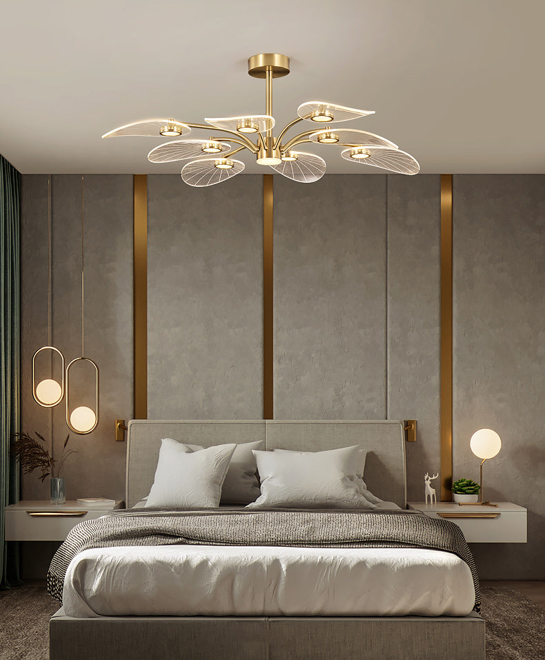 Luz de montaje semi rascuble de hoja acrílico acrílico simplicidad al ras del techo lámparas para dormitorio