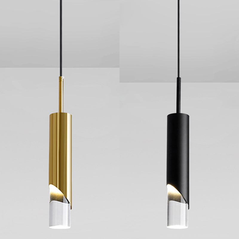 Cylinder Pendant Ceiling Light Minimalist Acrylic LED Hanging Pendant Light for Bedroom