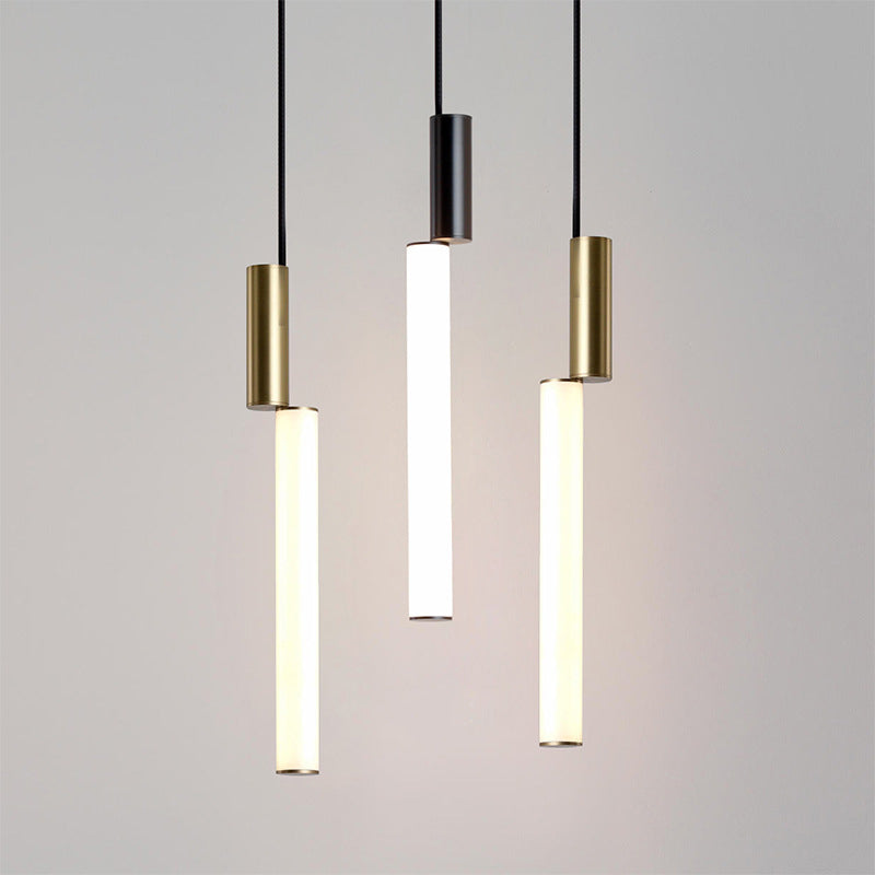 Cylindrical Hanging Ceiling Light Modern Acrylic LED Bedroom Suspended Lighting Fixture