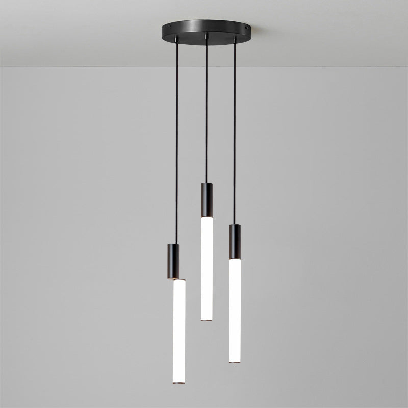 Cylindrical Hanging Ceiling Light Modern Acrylic LED Bedroom Suspended Lighting Fixture