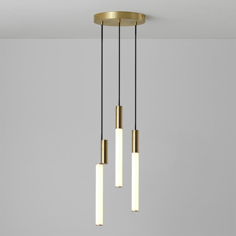 Cylindrical Hanging Ceiling Light Modern Acrylic LED Bedroom Suspended Lighting Fixture
