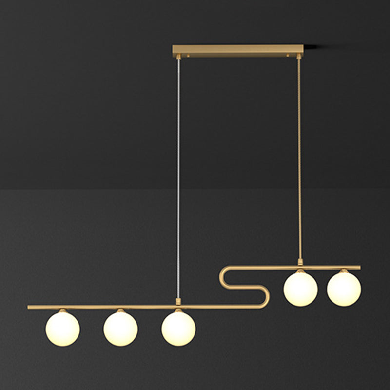 Partido de iluminación de la isla esférica Luz colgante de la isla de vidrio nórdico para comedor