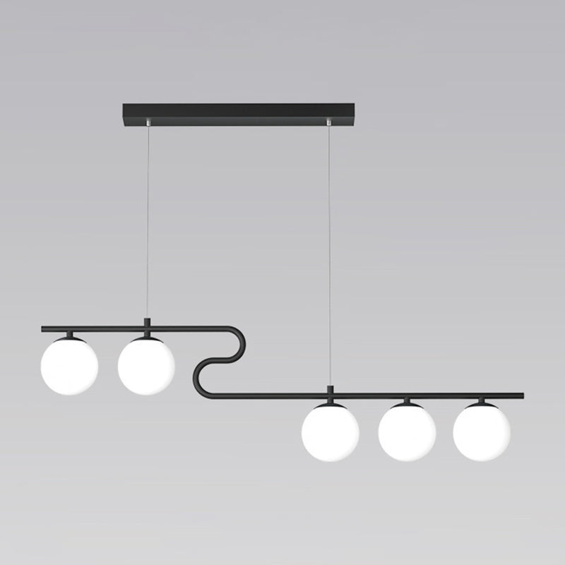 Partido de iluminación de la isla esférica Luz colgante de la isla de vidrio nórdico para comedor