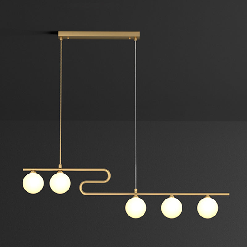 Partido de iluminación de la isla esférica Luz colgante de la isla de vidrio nórdico para comedor