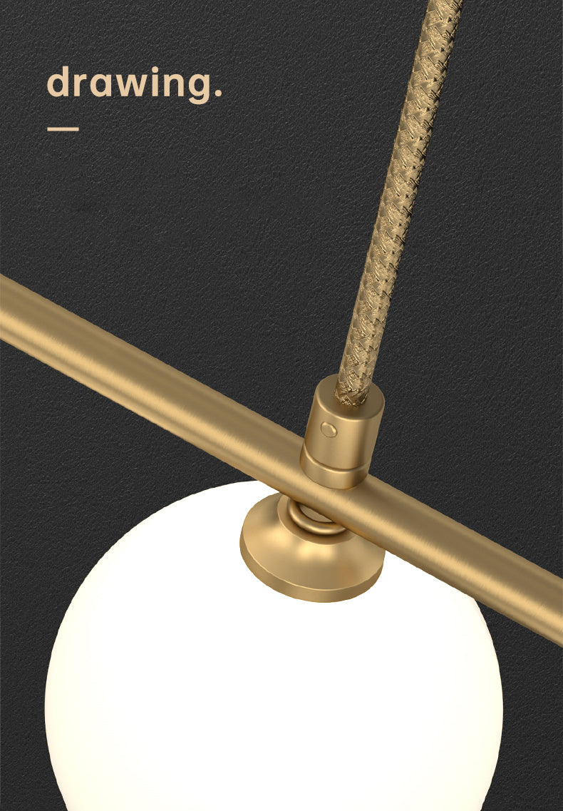 Partido de iluminación de la isla esférica Luz colgante de la isla de vidrio nórdico para comedor