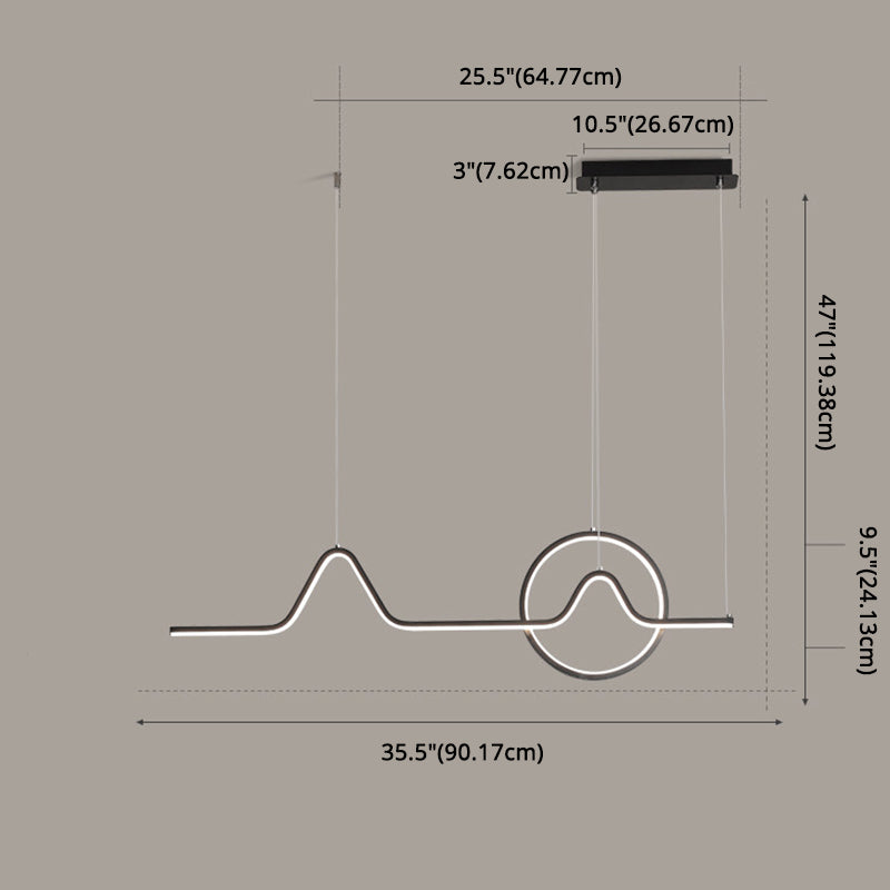 Luz de la isla colgante sombreada de metal Simplicidad estilo LED LIGHTIVE para comedor para comedor