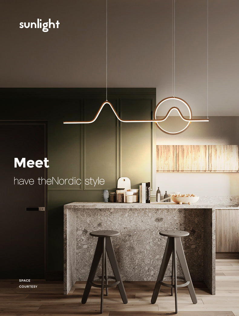 Luz de la isla colgante sombreada de metal Simplicidad estilo LED LIGHTIVE para comedor para comedor