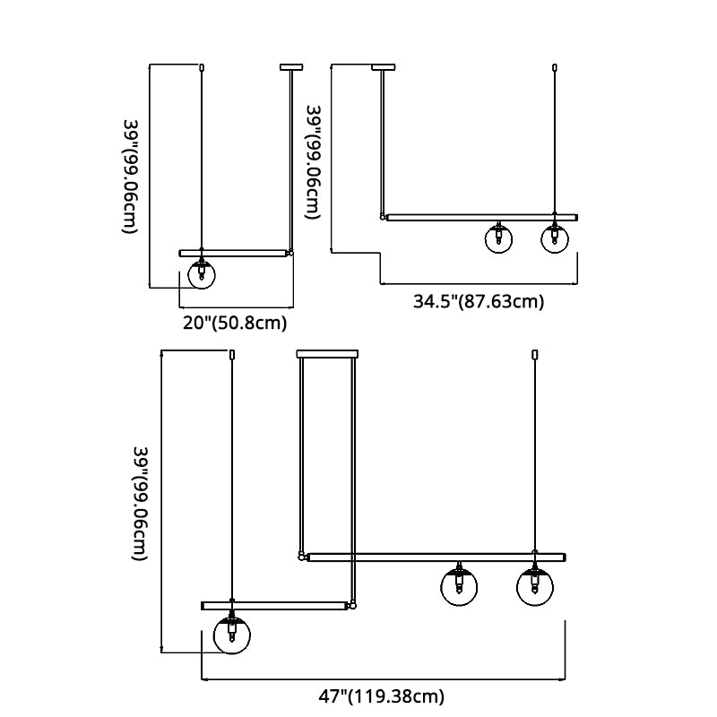 Molecule Dinning Room Island Light Fixture Glass Nordic Style Island Pendant Light in White