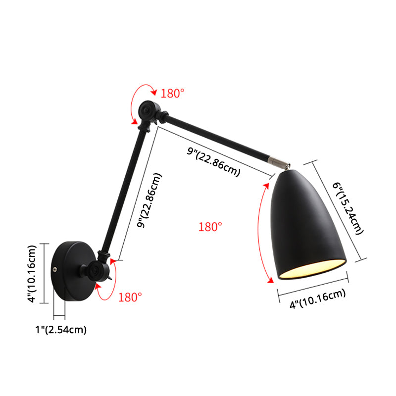 Contemporary Style Conical Wall Mounted Light Metal Bedroom Wall Mounted Lighting